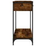 Table console chêne fumé 75x34,5x75 cm bois d'ingénierie – Image 5