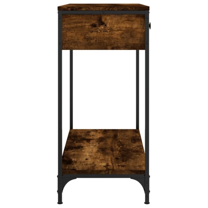 Table console chêne fumé 75x34,5x75 cm bois d'ingénierie – Image 5