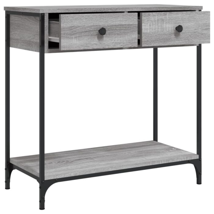 Table console sonoma gris 75x34,5x75 cm bois d'ingénierie – Image 3