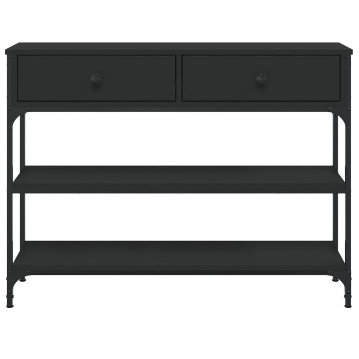 Table console noir 100x25x75 cm bois d'ingénierie – Image 4