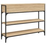 Table console chêne sonoma 100x25x75 cm bois d'ingénierie – Image 6