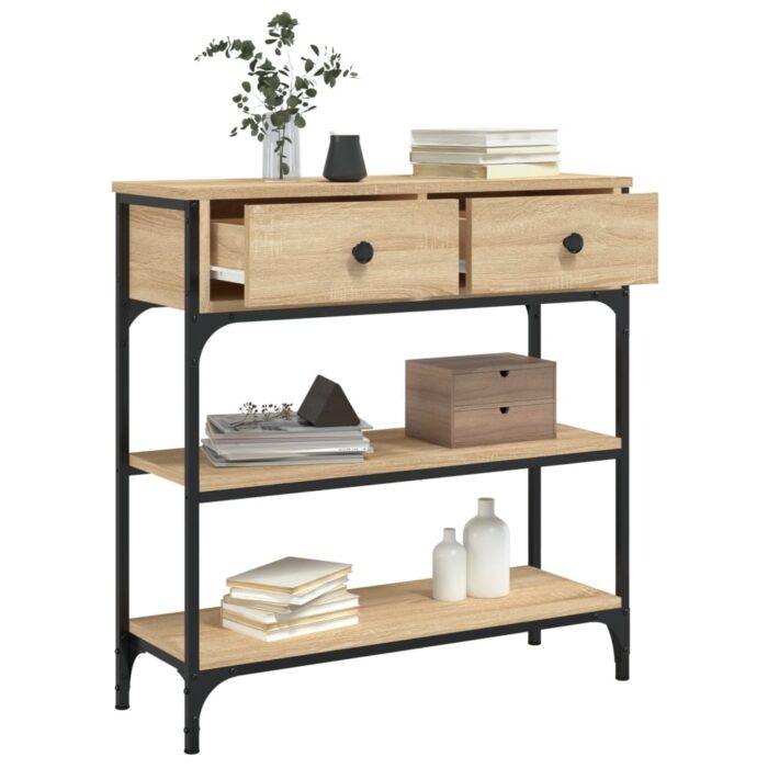 Table console chêne sonoma 72,5x25x75 cm bois d'ingénierie – Image 2
