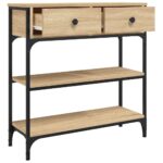 Table console chêne sonoma 72,5x25x75 cm bois d'ingénierie – Image 3