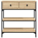 Table console chêne sonoma 72,5x25x75 cm bois d'ingénierie – Image 4