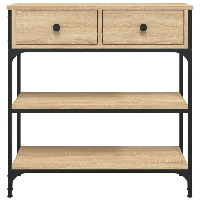 Table console chêne sonoma 72,5x25x75 cm bois d'ingénierie – Image 4