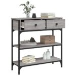 Table console sonoma gris 72,5x25x75 cm bois d'ingénierie – Image 2