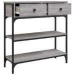 Table console sonoma gris 72,5x25x75 cm bois d'ingénierie – Image 3