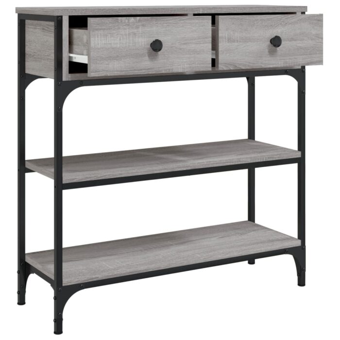 Table console sonoma gris 72,5x25x75 cm bois d'ingénierie – Image 3