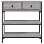 Table console sonoma gris 72,5x25x75 cm bois d'ingénierie – Image 4