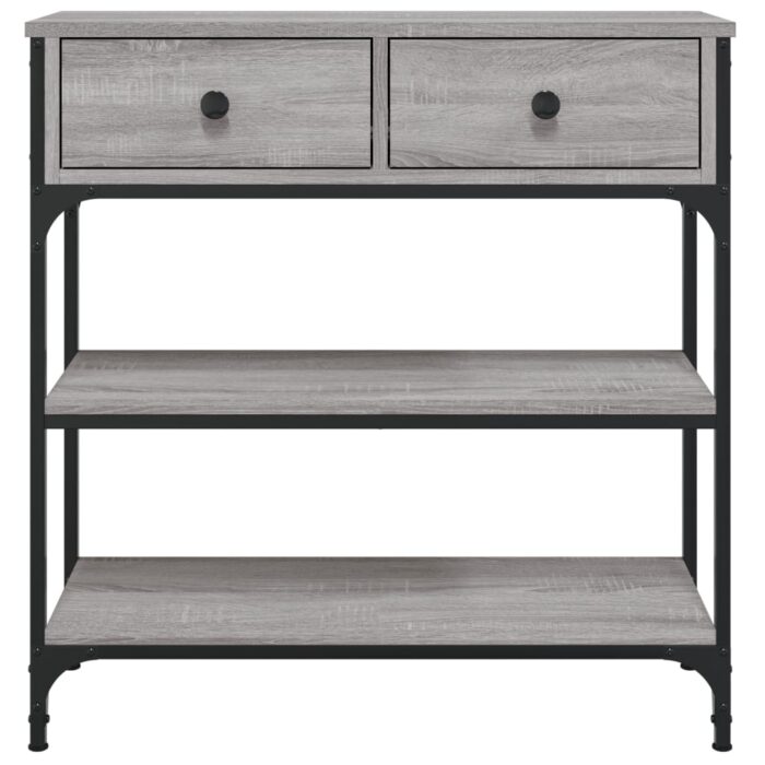 Table console sonoma gris 72,5x25x75 cm bois d'ingénierie – Image 4