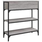 Table console sonoma gris 72,5x25x75 cm bois d'ingénierie – Image 6