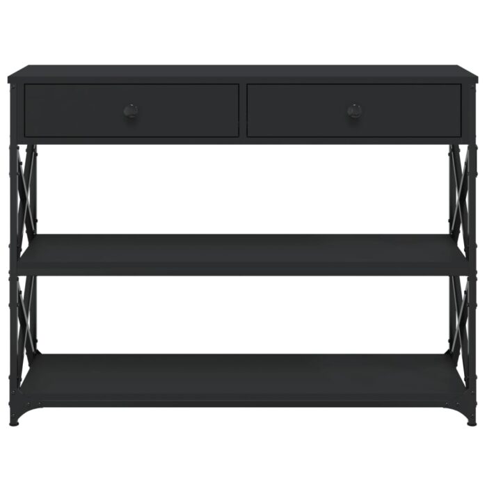 Table console noir 100x28x75 cm bois d'ingénierie – Image 4