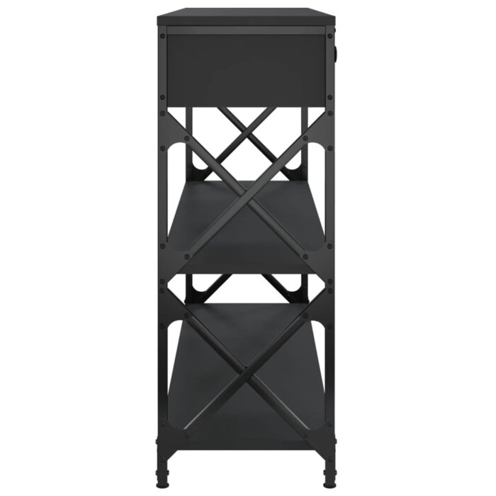Table console noir 100x28x75 cm bois d'ingénierie – Image 5
