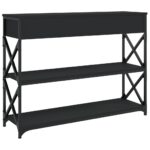 Table console noir 100x28x75 cm bois d'ingénierie – Image 6