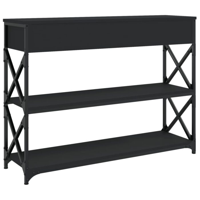 Table console noir 100x28x75 cm bois d'ingénierie – Image 6