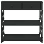 Table console noir 75x28x75 cm bois d'ingénierie – Image 4