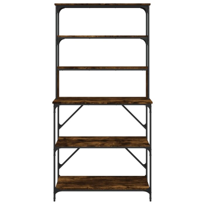 Support de boulanger à 6 niveaux chêne fumé 90x40x180 cm – Image 2