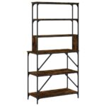 Support de boulanger à 6 niveaux chêne fumé 90x40x180 cm – Image 4