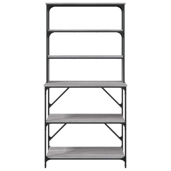 Support de boulanger à 6 niveaux sonoma gris 90x40x180 cm – Image 2