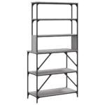 Support de boulanger à 6 niveaux sonoma gris 90x40x180 cm – Image 4