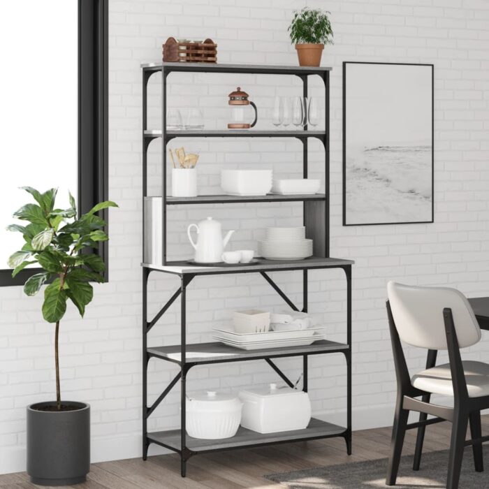VXL8720845421748_m_en_hd_1.jpg Support de boulanger à 6 niveaux sonoma gris 90x40x180 cm – Image 1