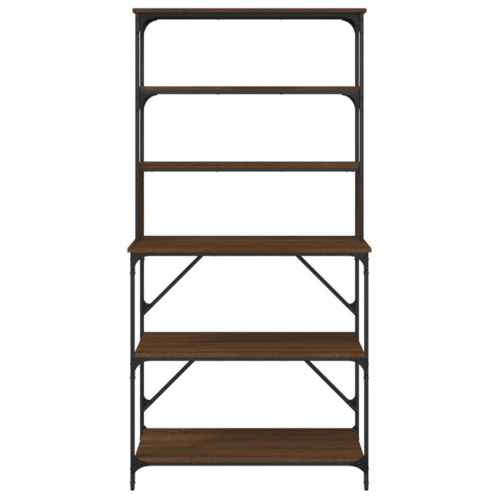 Support de boulanger à 6 niveaux chêne marron 90x40x180 cm – Image 2