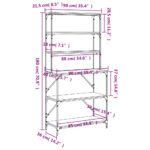 Support de boulanger à 6 niveaux chêne marron 90x40x180 cm – Image 7
