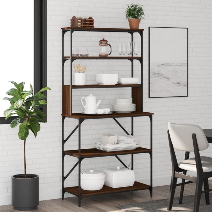 VXL8720845421755_m_en_hd_1.jpg Support de boulanger à 6 niveaux chêne marron 90x40x180 cm – Image 1