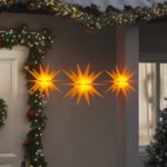 Lumières de Noël avec LED 3 pcs pliable jaune