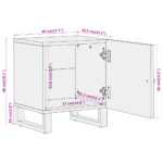 Table de chevet marron et noir bois de manguier solide – Image 10