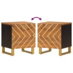 Table de chevet marron et noir bois de manguier solide – Image 5