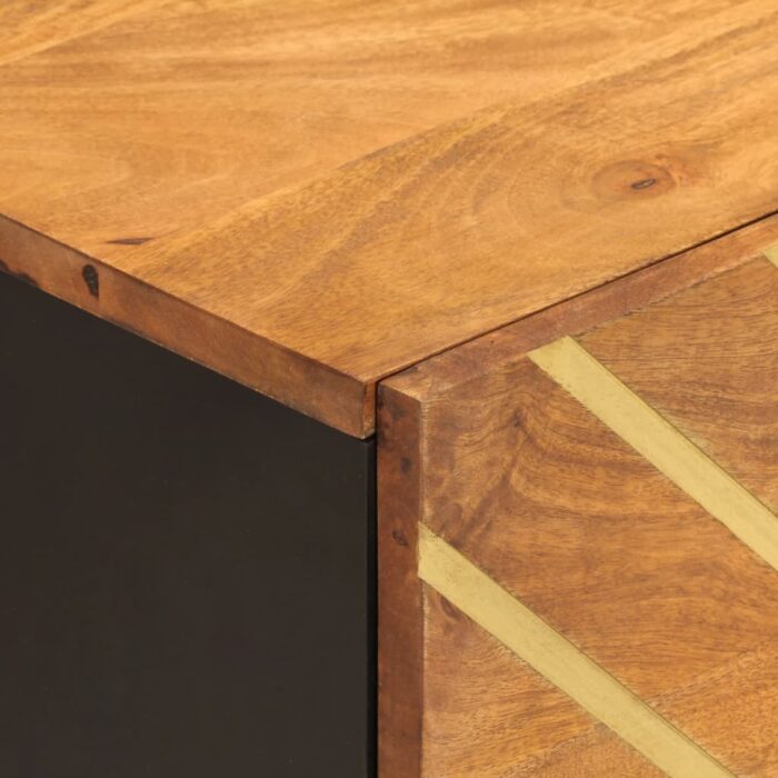 Table de chevet marron et noir bois de manguier solide – Image 6