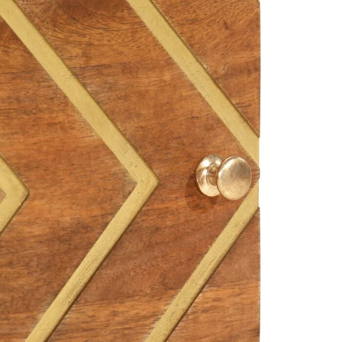 Table de chevet marron et noir bois de manguier solide – Image 7