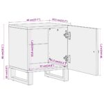 Tables de chevet 2 pcs marron et noir bois de manguier solide – Image 11