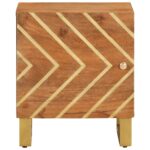 Tables de chevet 2 pcs marron et noir bois de manguier solide – Image 3