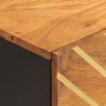 Tables de chevet 2 pcs marron et noir bois de manguier solide – Image 7