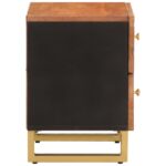 Table de chevet marron et noir bois de manguier solide – Image 3