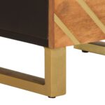 Table de chevet marron et noir bois de manguier solide – Image 7
