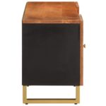 Meuble TV marron et noir 105x33,5x46 cm bois massif manguier – Image 3