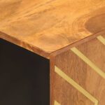 Meuble TV marron et noir 105x33,5x46 cm bois massif manguier – Image 5