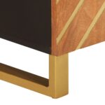 Meuble TV marron et noir 105x33,5x46 cm bois massif manguier – Image 7