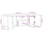 Meuble TV marron et noir 105x33,5x46 cm bois massif manguier – Image 9