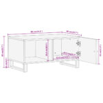 Table basse marron et noir 80x50x40 cm bois de massif manguier – Image 10