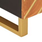 Table basse marron et noir 80x50x40 cm bois de massif manguier – Image 8