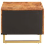 Table basse marron et noir 80x50x40 cm bois de massif manguier – Image 3