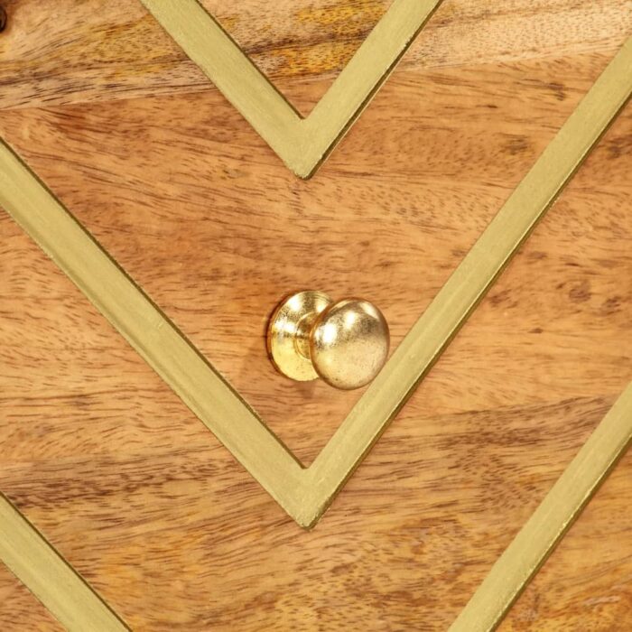 Table de chevet marron et noir bois de manguier solide – Image 6