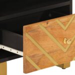 Tables de chevet 2 pcs marron et noir bois de manguier solide – Image 5