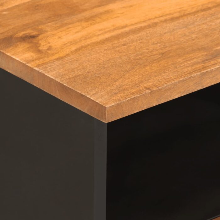 Tables de chevet 2 pcs marron et noir bois de manguier solide – Image 6