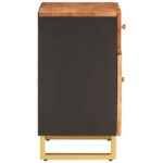 Table de chevet marron et noir 50x33x60 cm bois manguier solide – Image 3