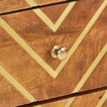 Table de chevet marron et noir 50x33x60 cm bois manguier solide – Image 6